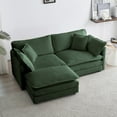 thumbnail image 7 of Modern Oversized L Shaped Modular Sectional Sofa with Ottoman,Chenille Deep Love Seat,Upholstered Cloud Couch for Living Room Bedroom Apartment,Green, 7 of 7