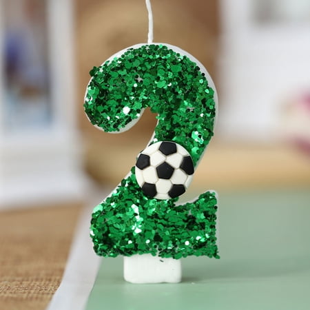 Creative Football Digital Birthday Candle Number 0-9 Soccer Birthday Candle for Cake Decorations Birthday Anniversary Celebration Party Supplies