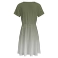 thumbnail image 5 of Sage Green Gradient Dress Fashion Beach Short Sleeve Dresses Female Party Printed Sundress, 5 of 7