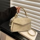 thumbnail image 4 of PU Leather Shoulder Bag | Fashion Handbag Messenger Tote | Adjustable Strap Crossbody | Casual Business Purse for Women | 9.06x5.51x1.97in | 1Pc | Black White Coffee Khaki Blue, 4 of 6