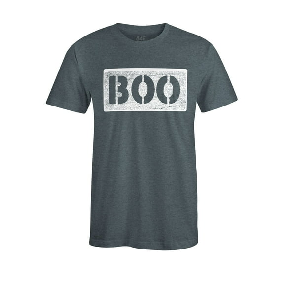 S4E Men's Distressed Boo Halloween T-Shirt Medium Dark Heather