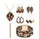 thumbnail image 1 of Collar con borlas de leopardo y pelo de caballo con trébol de cuatro hojas, pendientes largos de moda, collar de traje, cadena de suéter para mujer, 1 of 4