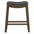 thumbnail image 3 of Homelegance 24" Counter Height Wooden Bar Stool Saddle Seat Barstool, Black, 3 of 4