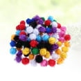 thumbnail image 3 of EeaseMX Paquete de 200 pompones de 3 cm de colores para Navidad, hechos a mano, con purpurina, de peluche, accesorios para manualidades (colores surtidos)., 3 of 8
