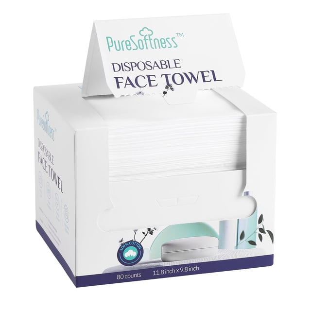 Toalla facial desechable PureSofdness de 30 x 25 cm, suave, 320 unidades