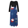 thumbnail image 6 of IROINNID Christmas Party Dresses for Women Long Sleeve Funny Christmas Print A-Line Flare Dress,Blue, 6 of 6