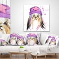 thumbnail image 4 of Designart Stylish Puppy with Purple Hat - Animal Throw Pillow - 12x20, 4 of 5