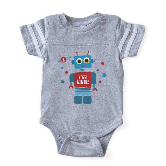 CafePress - Robot 1St Birthday - Cute Infant Baby Football Bodysuit