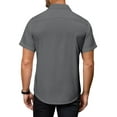 thumbnail image 6 of sogami Men's Short Sleeve Stretch Cotton Dress Shirt with Pocket Regular Fit Men's Gift, 6 of 7