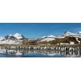 thumbnail image 2 of Jaynes Gallery 32x16 Black Ornate Wood Framed with Double Matting Museum Art Print Titled - Antarctica-South Georgia Island-Salisbury Plain Panoramic of king penguins reflecting, 2 of 4