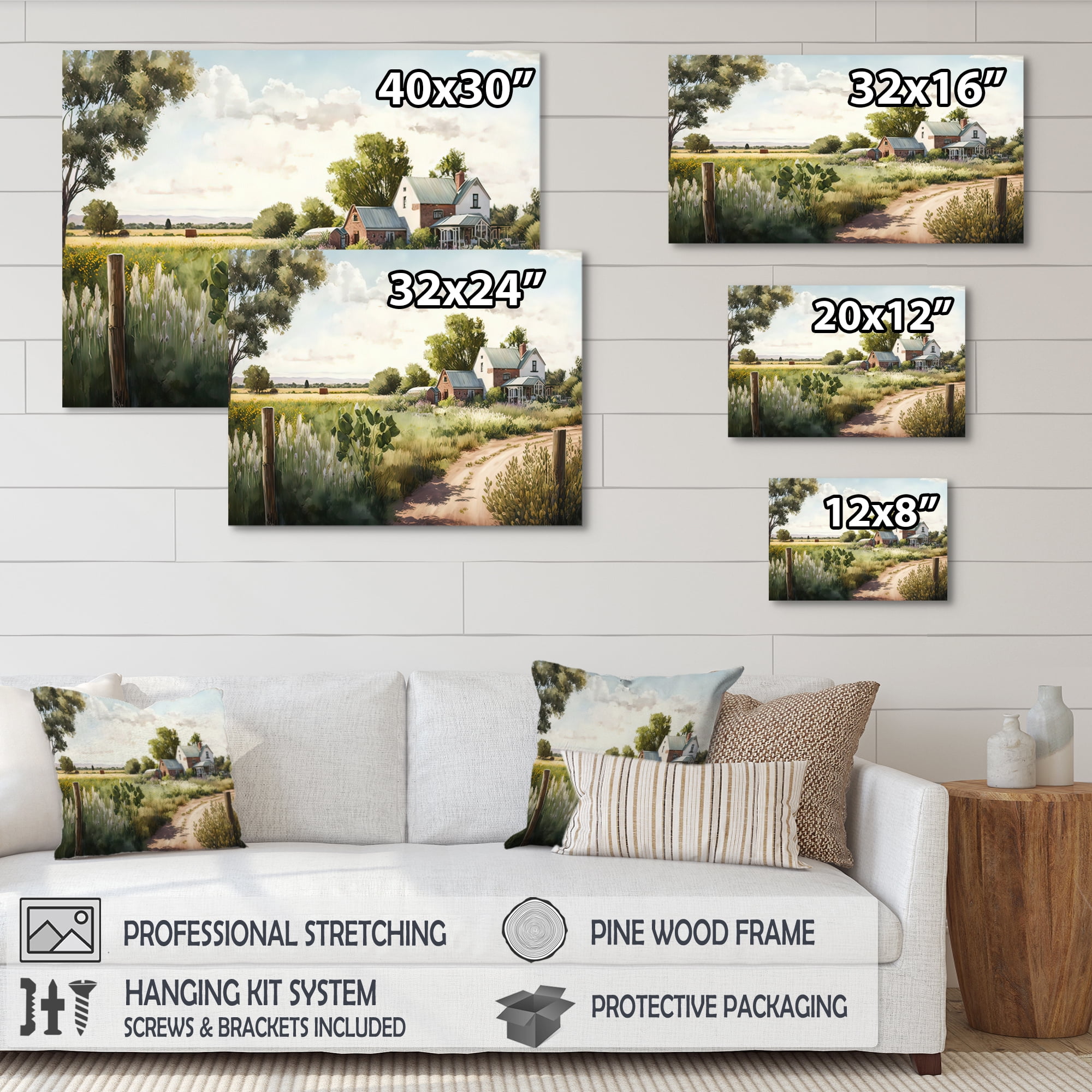 Designart Welcome To The Farm III Canvas Wall Art