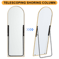 thumbnail image 5 of 64"x21" Modern Arched Aluminum Alloy Frame Full Length Mirror Floor Mirror with Stand,Gold, 5 of 7