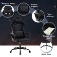thumbnail image 3 of XF XINFENG Gaming Chair PU Leather Ergonomic Office Chair with Lumbar Support 360°Swivel Computer Desk Chair for Home Office, Black, 3 of 8