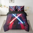 thumbnail image 2 of jejeloiu Modern Cool Lightsaber 7-Piece Twin Bedding Sets,Cartoon Light Sword Bedding Comforter Set,Neon Red Blue Sheet Sets For Boys Kids,Breathable Home Decor Reversible, 2 of 8