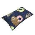 thumbnail image 3 of Naloa Sloth with Donuts Pillowcase, Throw Pillowcase, Wrinkle-Free, Stain-Resistant with Hidden Zipper for Bedroom Sofa - 14"x20", 3 of 9