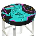 thumbnail image 3 of Fotbe Rex Dinosaur With Sunglasses Stool Covers Round,Waterproof Round Bar Stool Covers Bar Chair Covers Washable Stool Cushion Slipcover for 12-14 Inch Chair-14 inch, 3 of 7