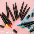 thumbnail image 2 of 12 Colors Acrylic Pen Set Waterproof Acrylic Painters for Lettering Writing Coloring Drawing Dual-Tip Marker Pen Craft Making Acrylic Paint Pens Set for Rock Stone Ceramic Glass, 2 of 9