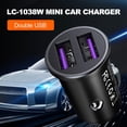 thumbnail image 4 of Cargador De Coche De Carga Rápida Qc3.0 Cargador De Coche De 38 W Cargador De Teléfono De Doble Puerto Usb De Metal Speravity EL016422-01, 4 of 5