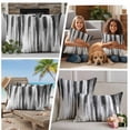 thumbnail image 5 of Black Gray White Outdoor Waterproof Pillow Covers, Vintage Rustic Abstract Ombre Aesthetic Decorative Square Throw Pillowcase Sofa Cushion Sham for Patio/Couch/Chair, 20"x20" 2 Pack, 5 of 8