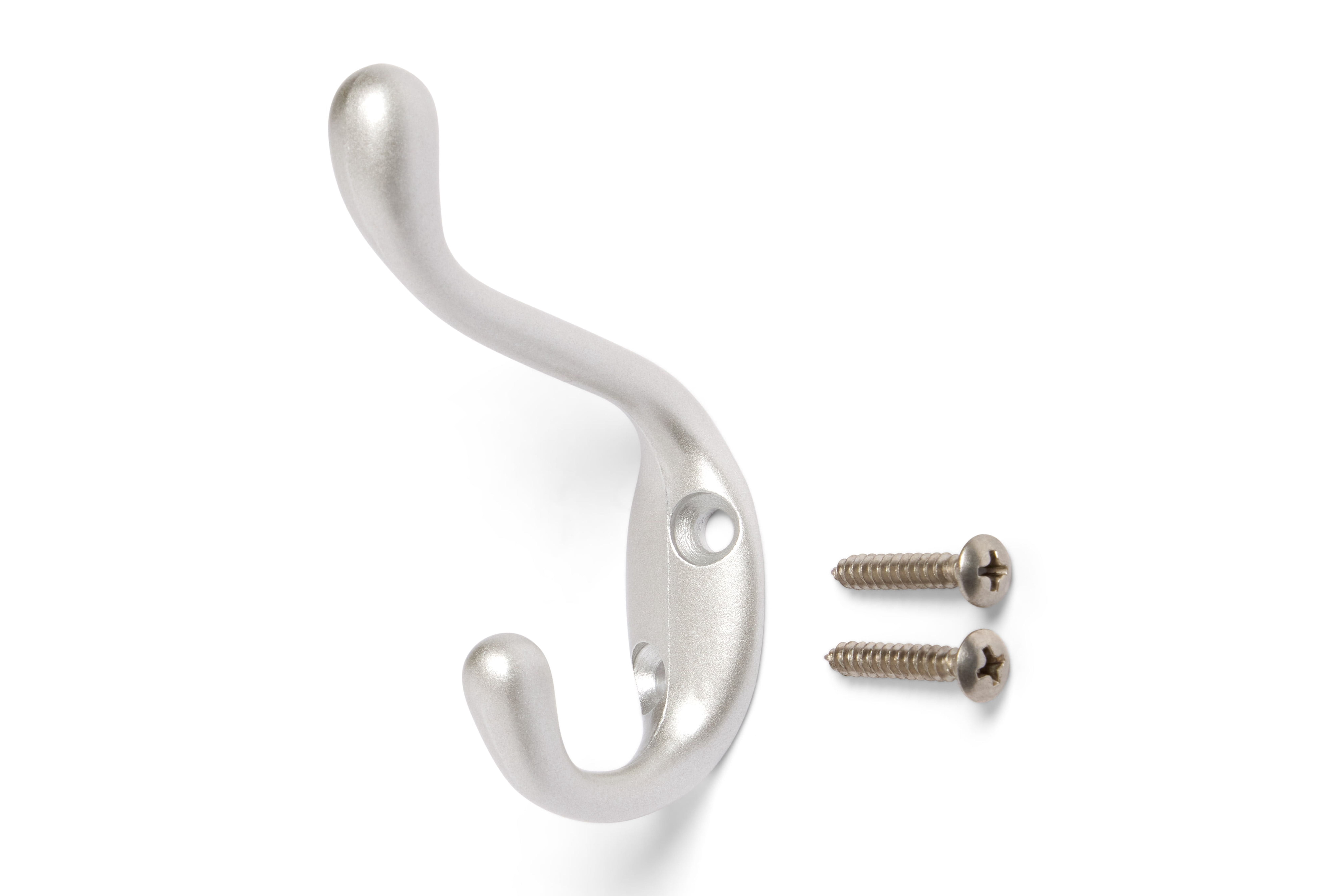 Chapter satin nickel finish coat hook carded pack, 3 pack