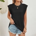 thumbnail image 2 of HBFAGFB Débardeurs pour Femmes Décontracté Été Col Rond Sans Manches Gilet Simple Polyvalent Blouse Noire Taille m, 2 of 8