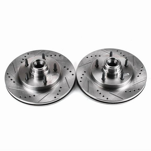 Power Stop Front Pair of Drilled and Slotted Brake Rotors AR8556XPR