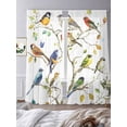 thumbnail image 3 of Bird Leaf Semi Sheer Window Curtains 84 Inches Long, Spring Summer Tree Branch Farmhouse Retro Rod Pocket Voile Chiffon Curtain Light Filtering Drapes for Living Room, Kitchen, 52"x84", 2 Panels, 3 of 9