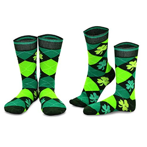 TeeHee St. Patricks Day Woman and Man Couple Cotton Crew Socks 2-Pack ...