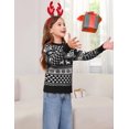 thumbnail image 2 of Totatuit Chandail de Noël Assorti pour la Famille Col Rond Rennes Flocons de Neige Chandail Tricoté Laid pour Hommes Femmes, 2 of 6