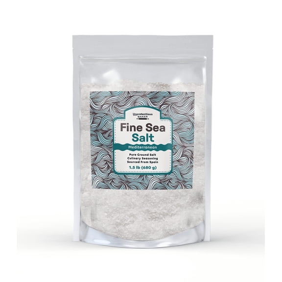 Unpretentious Fine Sea Salt 1.5 lb, Pure Evaporated Mediterranean Sea Salt