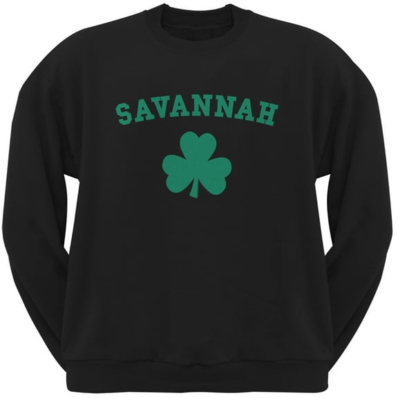 St. Patrick's Day - Savannah Shamrock Black Adult Sweatshirt - X-Large