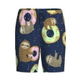 thumbnail image 4 of Naloa Sloth with Donuts Men's Short Pajama Pants, Lounge Comfort Shorts with Elasticized Waistband and Side Pockets - Large, 4 of 9
