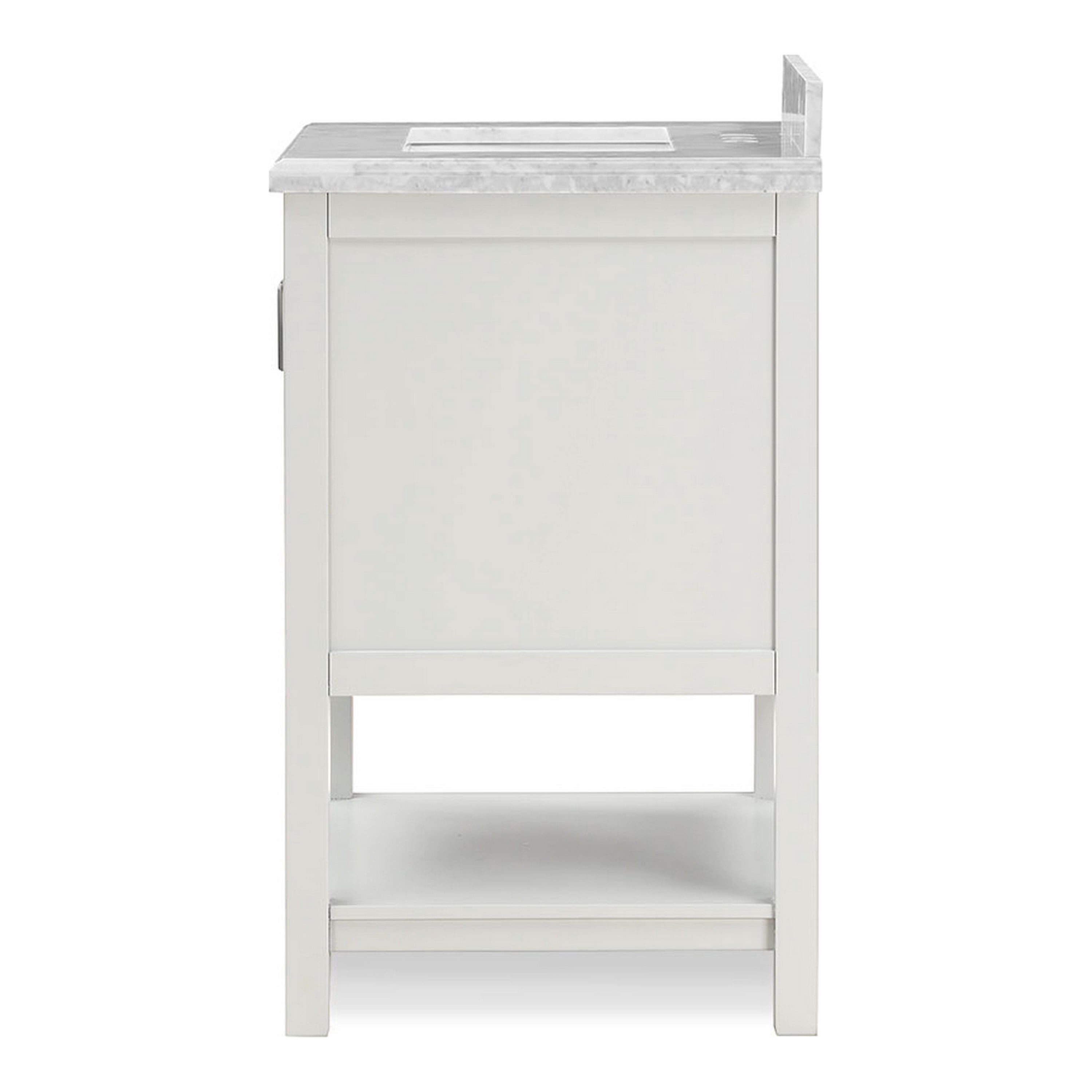 Furniture of America Anya 25" White Single Bathroom Vanity with White Carrera Marble Top and Undermount Sink