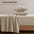 thumbnail image 6 of Hyde Lane Luxurious French Flax Linen Sheet Set, Organic Linen Cotton Blend Bed Sheets - 15 Inches Deep Pocket, 4 Pcs Linen Sheets for All Seasons (King, Linen), 6 of 16