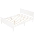 thumbnail image 4 of PAPROOS Full Size Bed Frame, Solid Wood Platform Bed with Strong Wooden Slats, Headboard and Footboard, Modern Full Bed Frame, No Box Spring Needed, White, 4 of 7