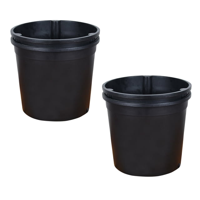 2pcs Plastic Plants Nursery Pot Seedlings Flower Plant Container Starting Pots (Black)