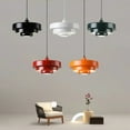 thumbnail image 3 of Nordic led pendant light macaron carbon steel aluminum white dark green orange illuminations for restaurant living rooms fixture, 3 of 12