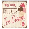 thumbnail image 3 of Ambesonne Ice Cream Shower Curtain, Pop Art Logo, 69"Wx84"L, Pink Cream Umber, 3 of 3