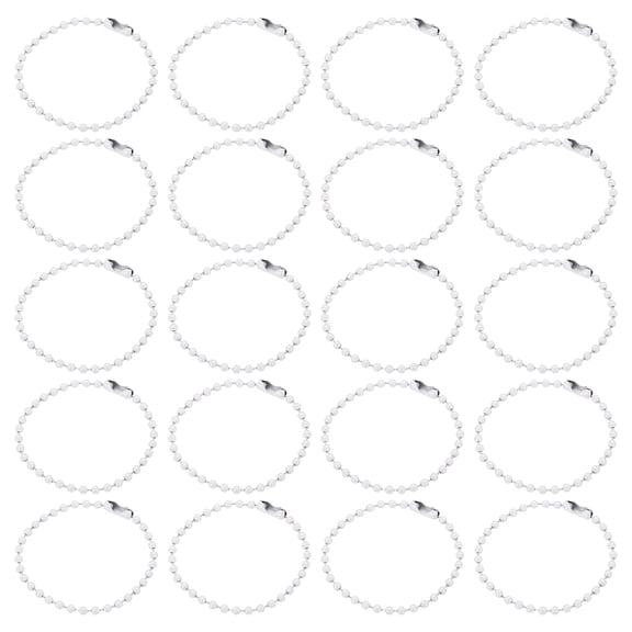 30Pcs 5 Inch Ball Bead Chain, Metal Ball Chain with Connectors for Keychain Hanging Ornament Tag,Light Gray