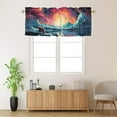 thumbnail image 2 of Bear Window Curtain Valances Rustic Cabin Cute Animal Bear Colorful Starry Sky Privacy Window Valances for Living Room Kitchen 54 by 18 in, 1 Panel, 2 of 6