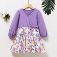 thumbnail image 1 of YEEDISON Children's Dress Autumn Winter Dress Cotton Flower Print Bubble Sleeve Bowknot Party Girl Dress for 0-18M, 1 of 4