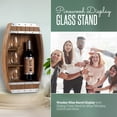 thumbnail image 4 of Sprightly Wooden Wine Barrel Display Case with Sliding Cover, Wine & Glasses Rack, Rustic Home Decor, 4 of 7