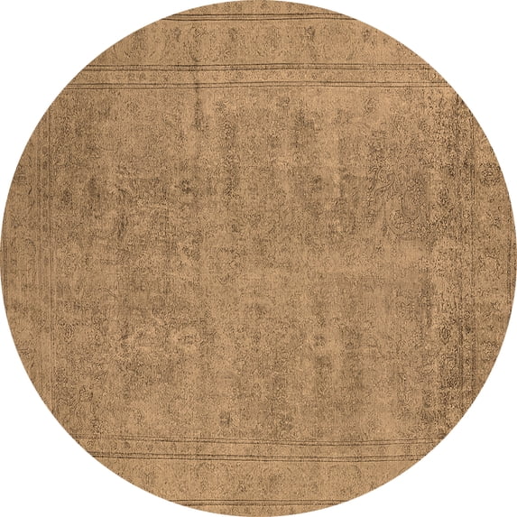Ahgly Company Indoor Round Oriental Brown Industrial Area Rugs, 5' Round