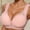 Pink, variant on Women Front Closure Wireless Comfort Bra, Full Coverage Lace Trim Wide Shoulder Strap Support Yoga Bra, Seamless Everyday Posture Sleep Bra for Large Bust Daily Travel Home Wear