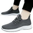 thumbnail image 3 of Gvdentm Sneakers for Men Wide Running Non Slip Shoes Mesh Breathable Athletic Sports Walking Gym Work Men's Fashion Sneakers Grey,10, 3 of 8