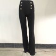 thumbnail image 3 of Women Flared Pants High Waisted Trousers Wide Leg Lounge Pants Slim Fit Loungewear, 3 of 3