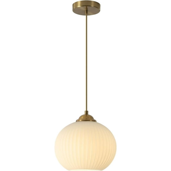 KCO Lighting Mid Century Globe Pendant Light Industrial Vintage Brass Gold Hanging Lamp