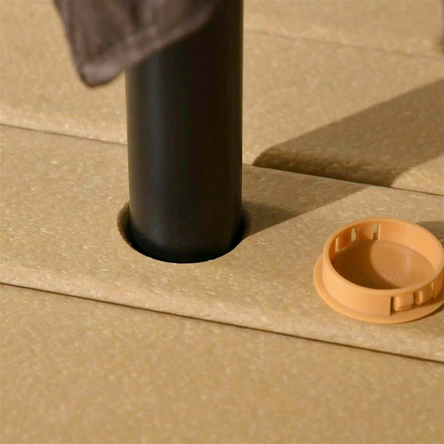 Demi Bonn Aluminum Patio Dining Set with HDPE, 5-Piece Table & Chairs, Umbrella Compatible, Outdoor Dining for Families, Yellow