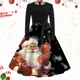 thumbnail image 2 of Vestido Rockabilly de manga larga con estampado de árbol de Papá Noel para mujer, vestido de fiesta de Navidad, Pin up, Vintage, invierno, 2023, 2 of 5