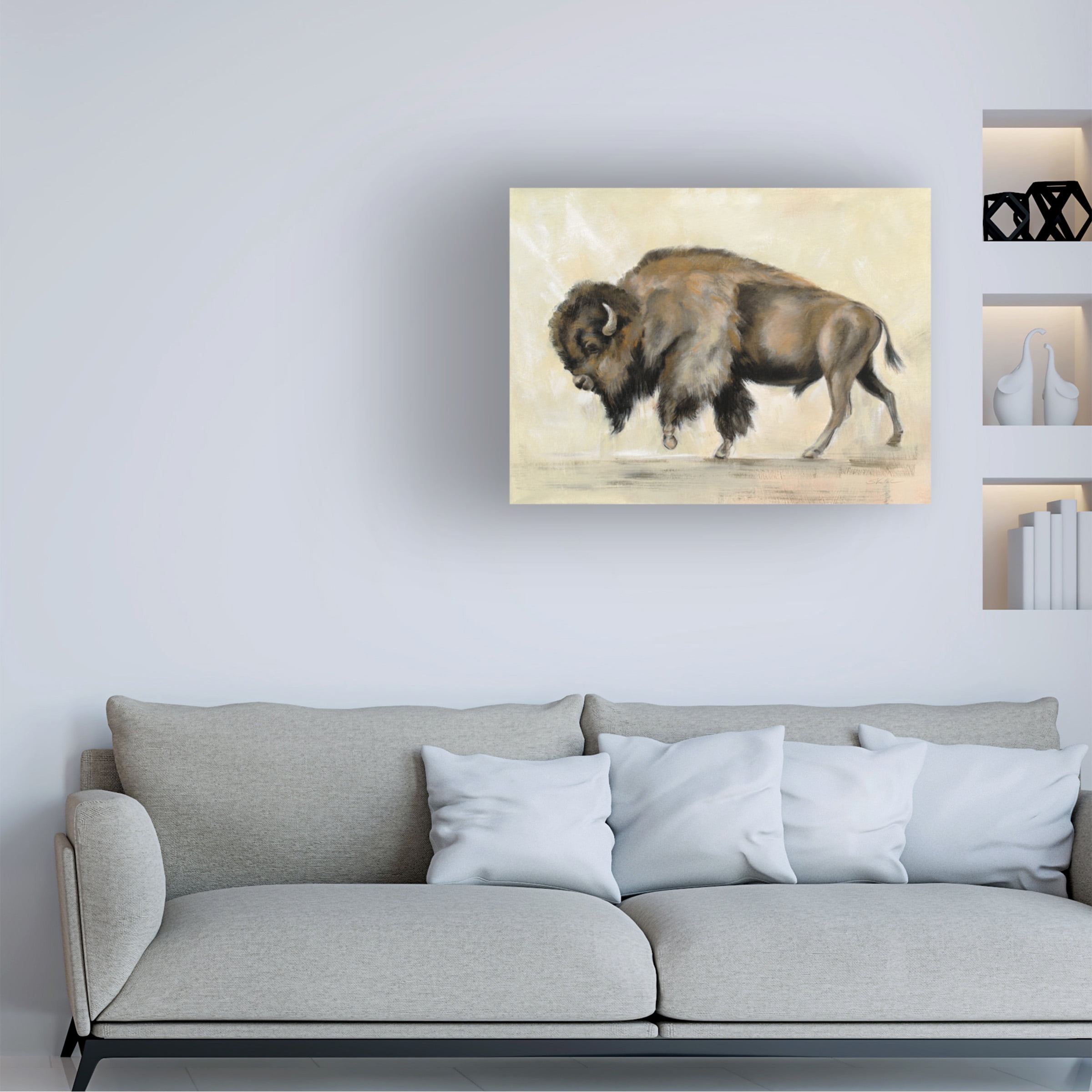 Silvia Vassileva 'Bronze Buffalo' Canvas Art